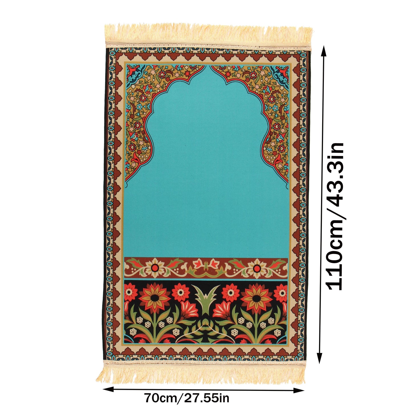 1pc Luxury Muslim Prayer Mat, Non-Slip Printed Islamic Kabah, Soft Worship Cushion, Meditation Rug, Pilgrimage Blanket, Islamic Prayer Carpet, Ideal Islamic Gift