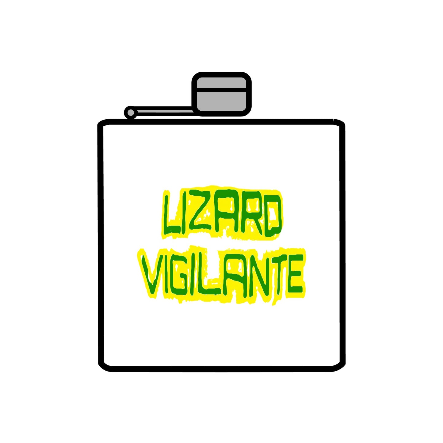 Lizard Vigilante Stainless Steel Flask, 6oz - Premium Mug from Printify - Just $32.99! Shop now at Lizard Vigilante