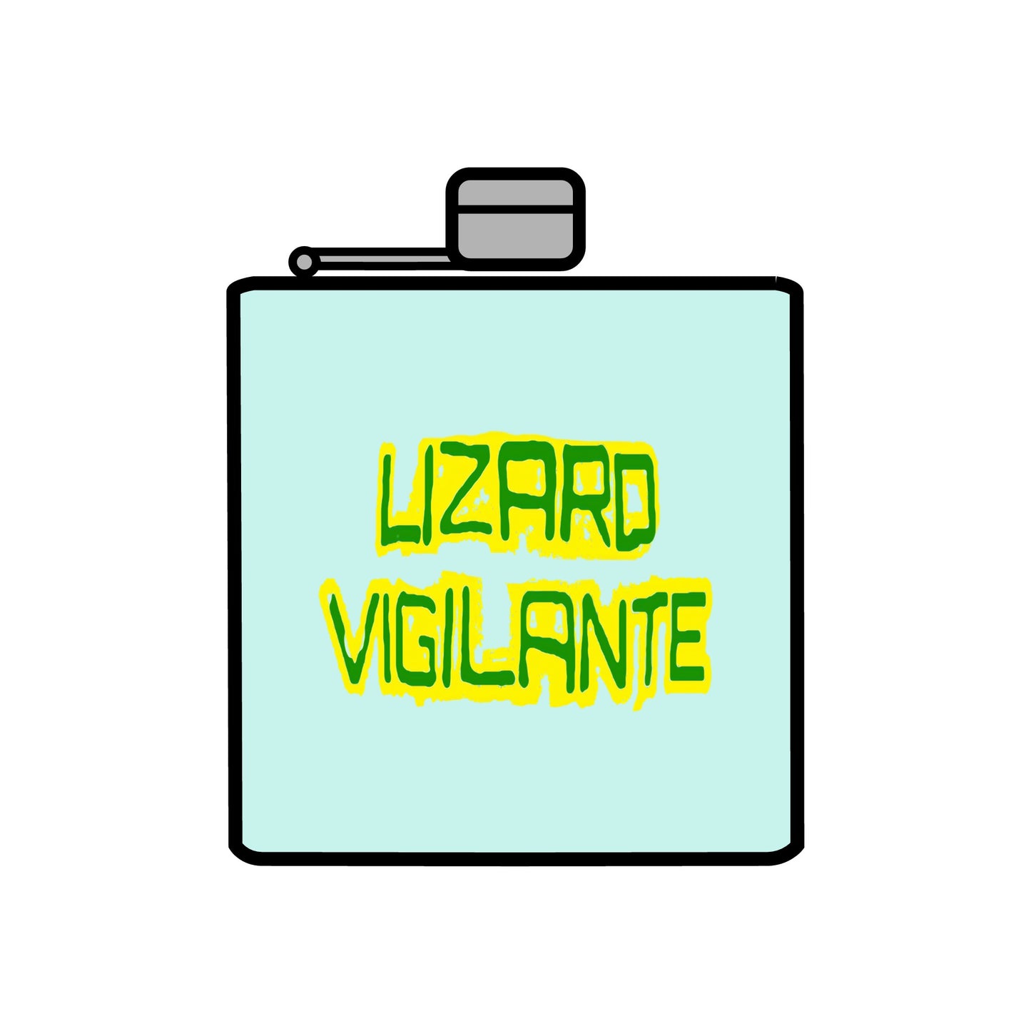 Lizard Vigilante Stainless Steel Flask, 6oz - Premium Mug from Printify - Just $32.99! Shop now at Lizard Vigilante