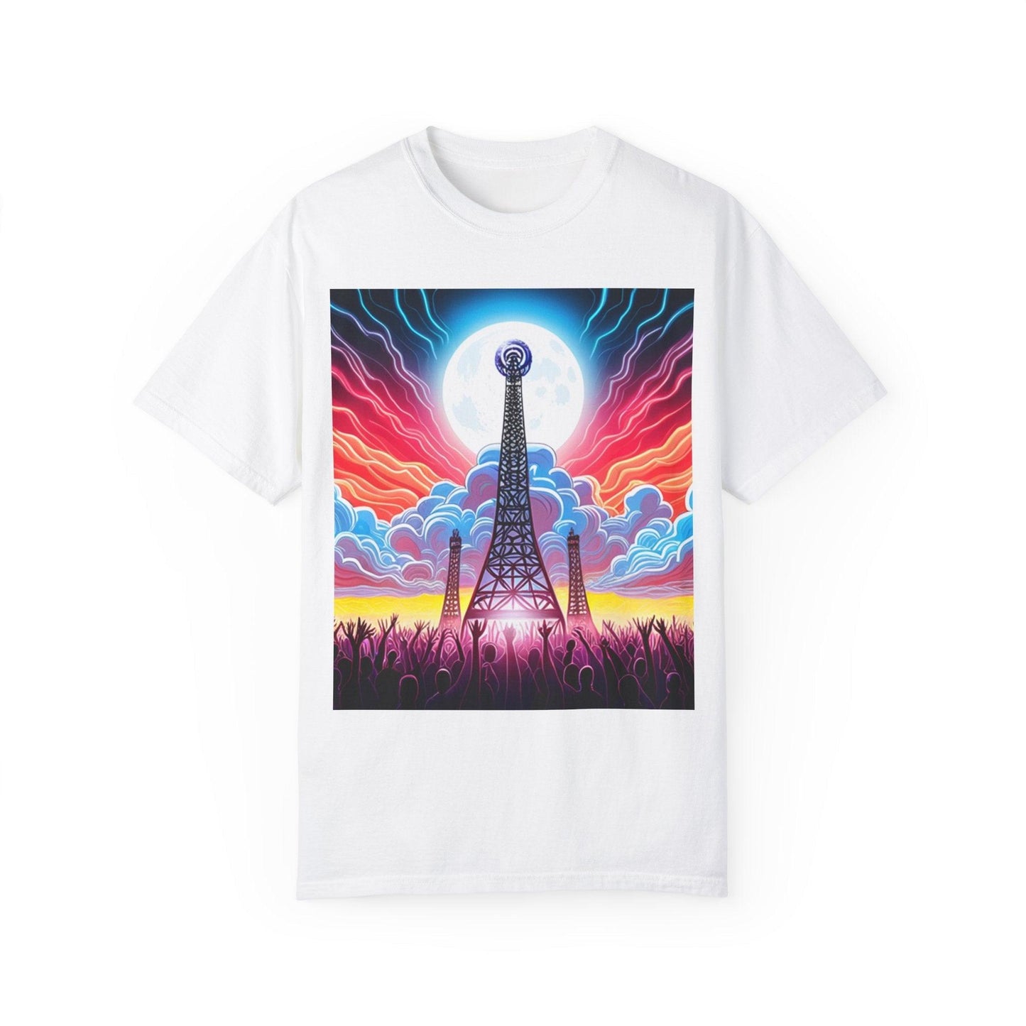 Eiffel CellTower Unisex Garment-Dyed T-shirt - Lizard Vigilante