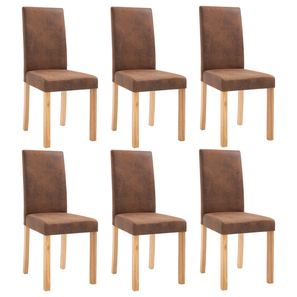 vidaXL Dining Chairs Side Chair with Wood Legs for Kitchen Faux Suede Leather