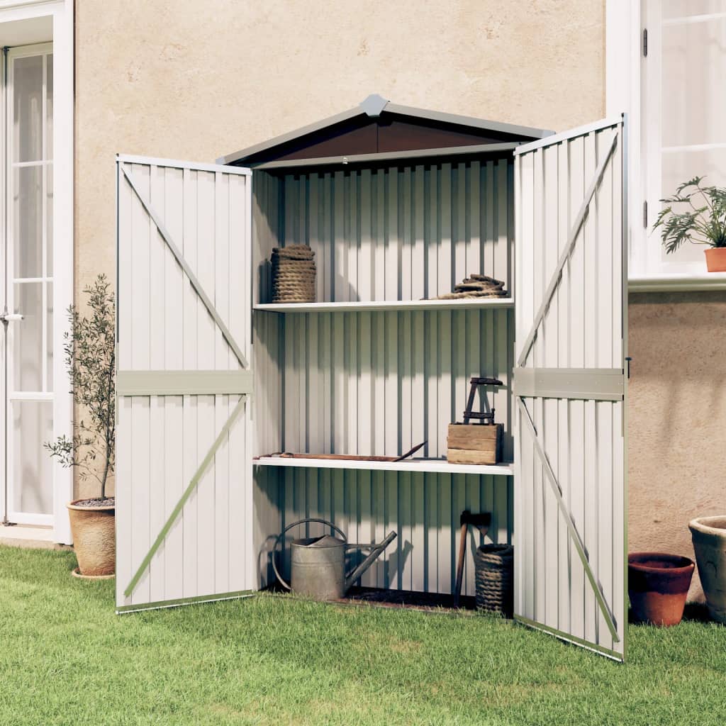NNEVL Garden Shed Brown 107.5x46x183 cm Galvanised Steel