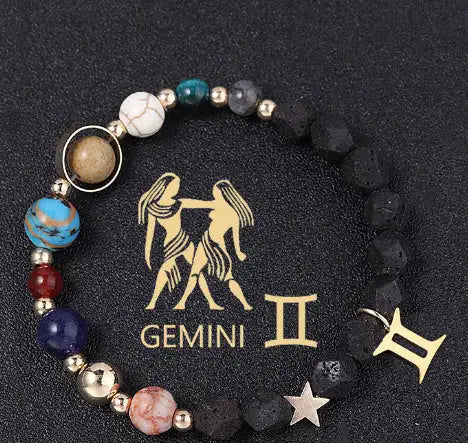 Natural Volcanic Rock Twelve Constellations Bracelets Fashion European And American Style