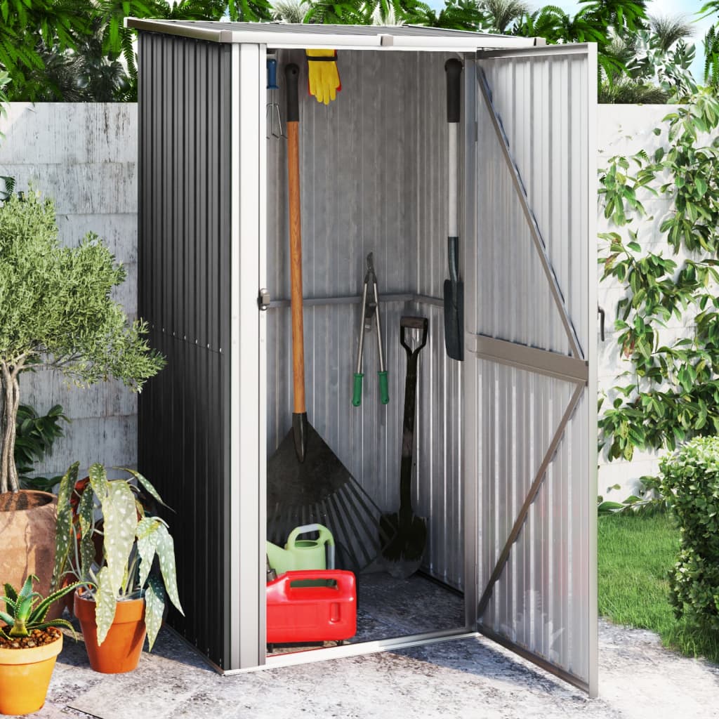 vidaXL Garden Shed Anthracite 46.7"x38.2"x82.5" Galvanized Steel