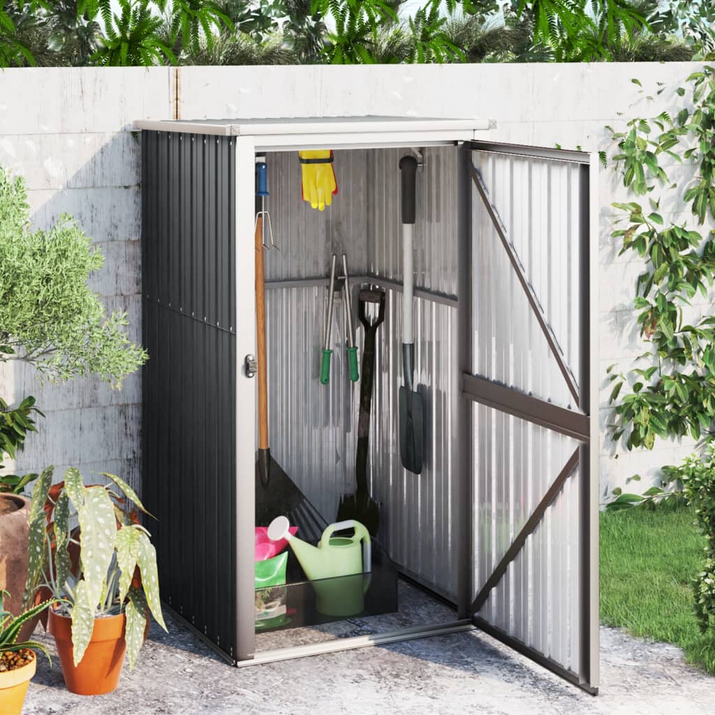 vidaXL Tool Shed Garden Outdoor Storage Shed Tool Organizer Galvanized Steel