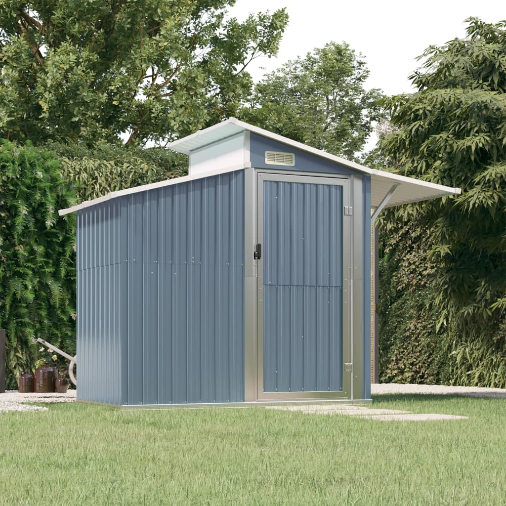 vidaXL Storage Shed Outdoor Garden Shed for Furniture Storage Galvanized Steel