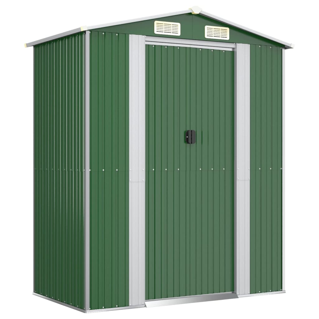 NNEVL Garden Shed Green 192x108x223 cm Galvanised Steel