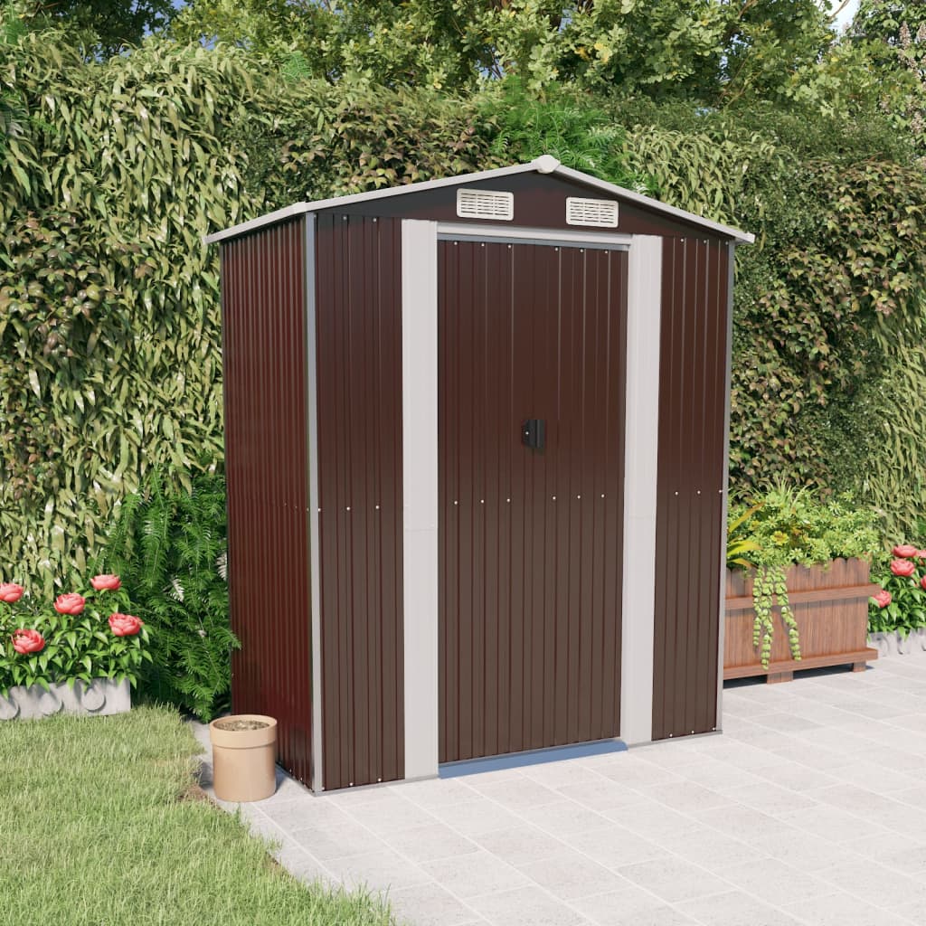 vidaXL Storage Shed Outdoor Storage Shed for Backyard Patio Galvanized Steel