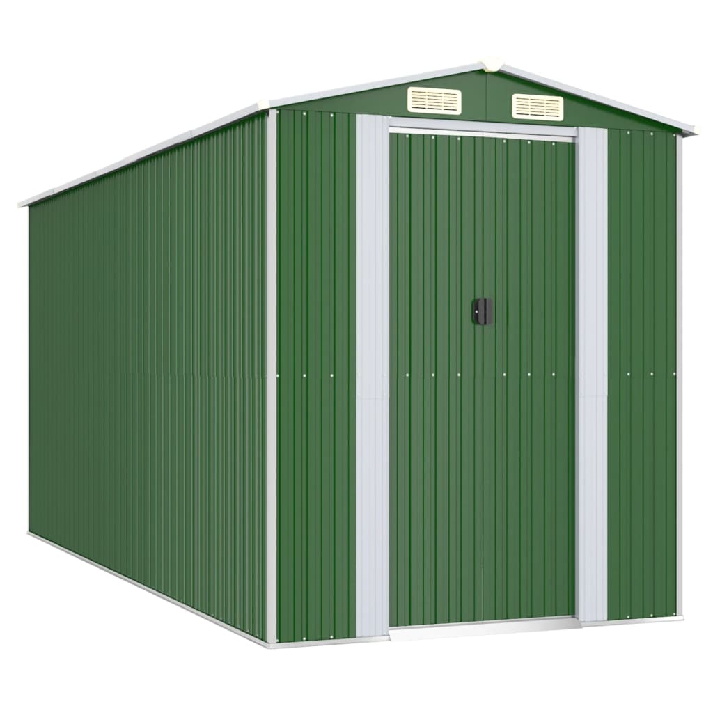 NNEVL Garden Shed Green 192x440x223 cm Galvanised Steel