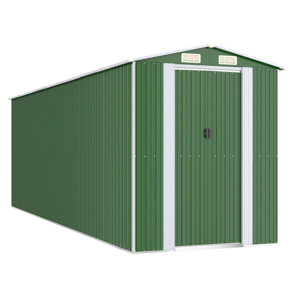 NNEVL Garden Shed Green 192x606x223 cm Galvanised Steel