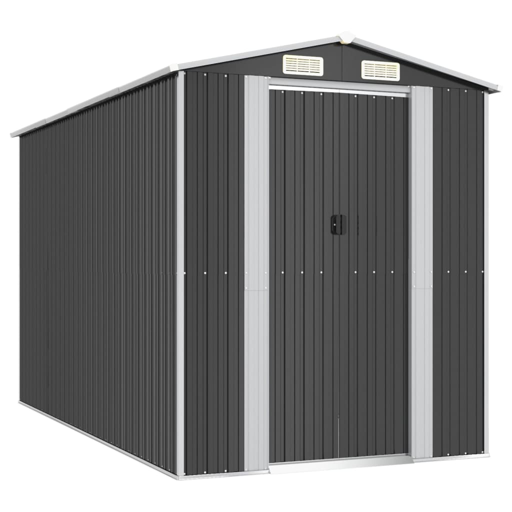NNEVL Garden Shed Anthracite 192x357x223 cm Galvanised Steel