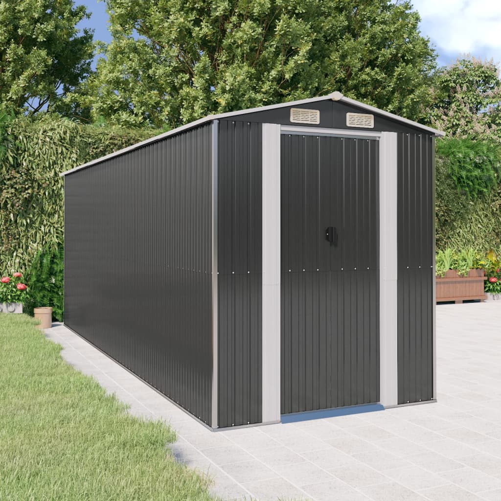 NNEVL Garden Shed Anthracite 192x523x223 cm Galvanised Steel