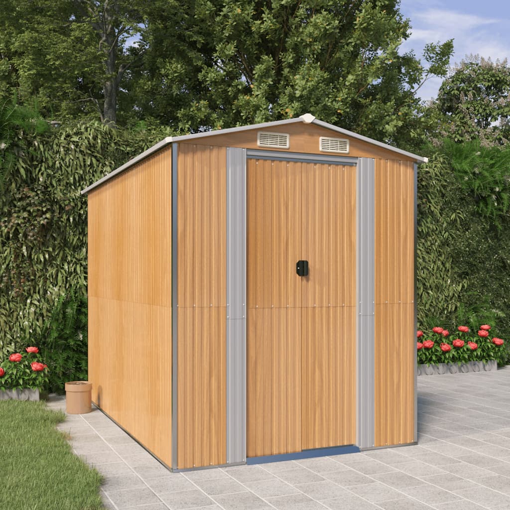 vidaXL Storage Shed Outdoor Storage Shed for Backyard Patio Galvanized Steel