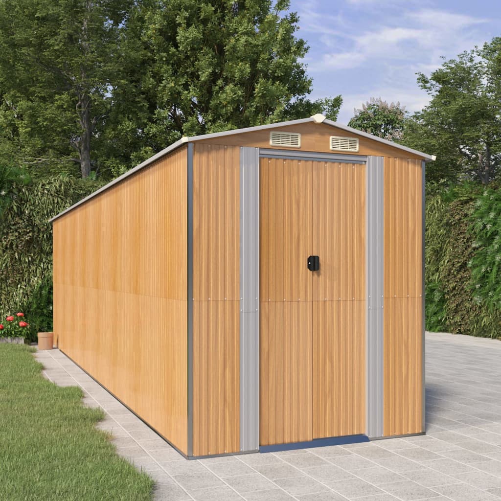 vidaXL Storage Shed Outdoor Storage Shed for Backyard Patio Galvanized Steel