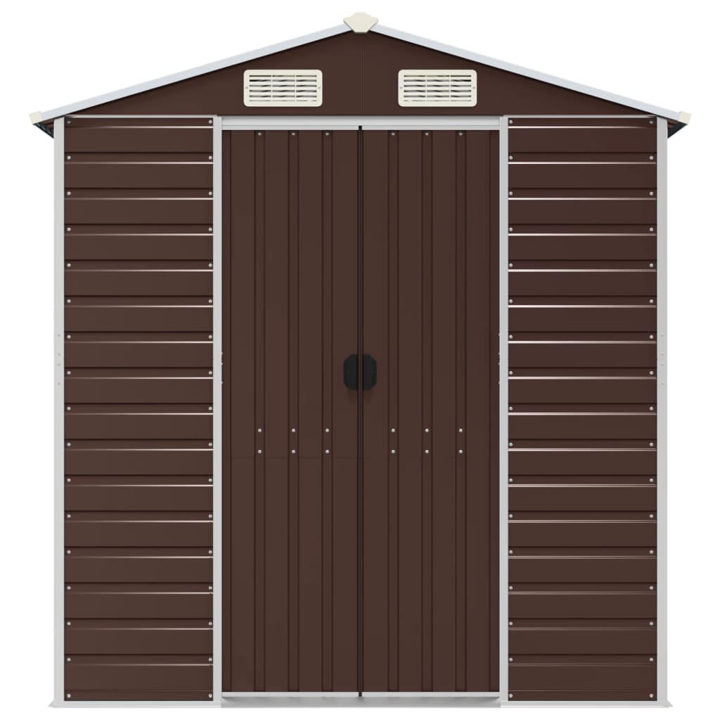 NNEVL Garden Shed Brown 191x300x198 cm Galvanised Steel