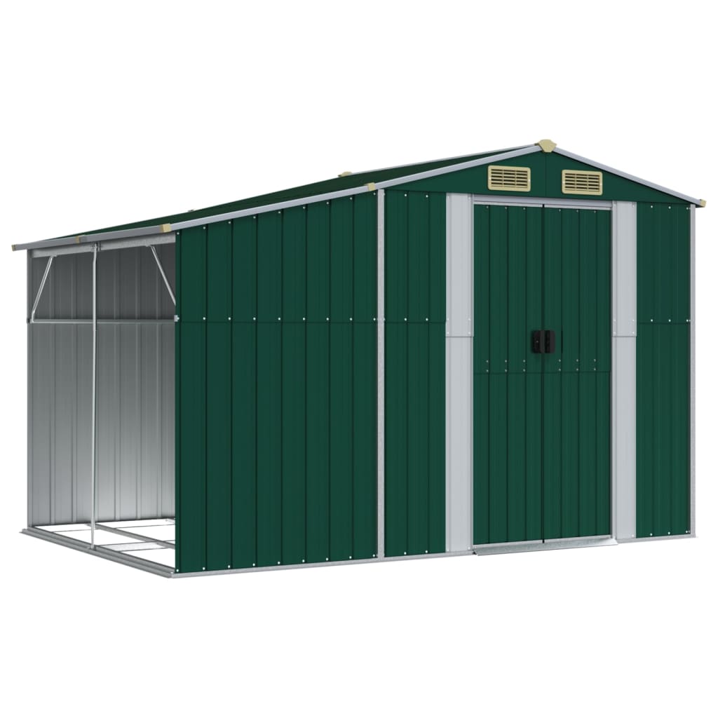 NNEVL Garden Shed Green 277x192.5x179 cm Galvanised Steel