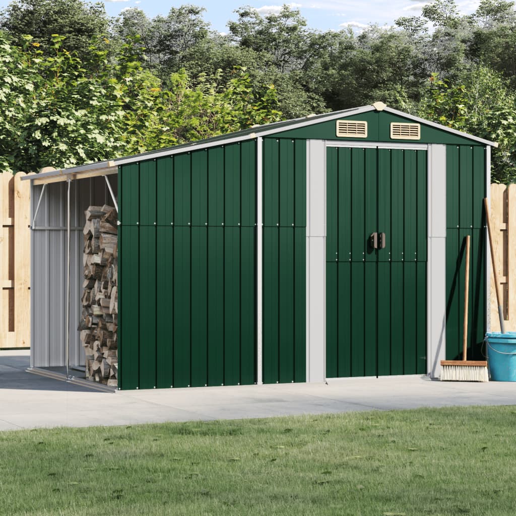 NNEVL Garden Shed Green 277x192.5x179 cm Galvanised Steel