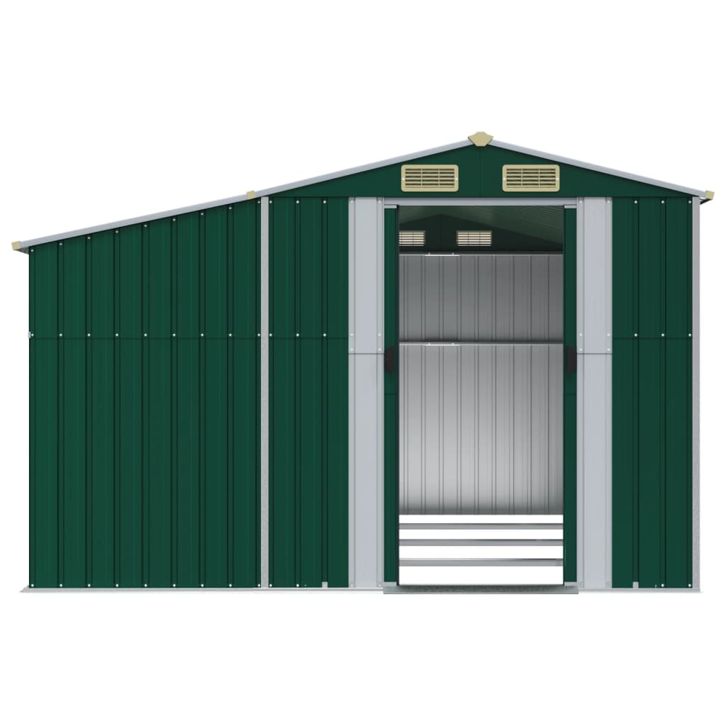 NNEVL Garden Shed Green 277x365.5x179 cm Galvanised Steel