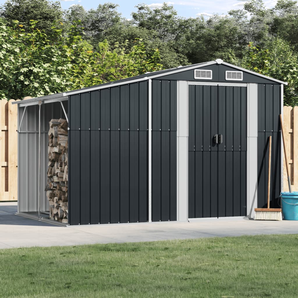 NNEVL Garden Shed Anthracite 277x192.5x179 cm Galvanised Steel