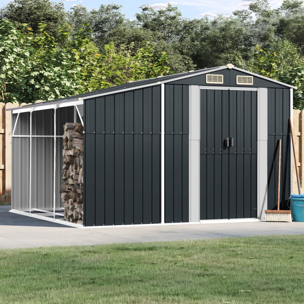 NNEVL Garden Shed Anthracite 277x279x179 cm Galvanised Steel