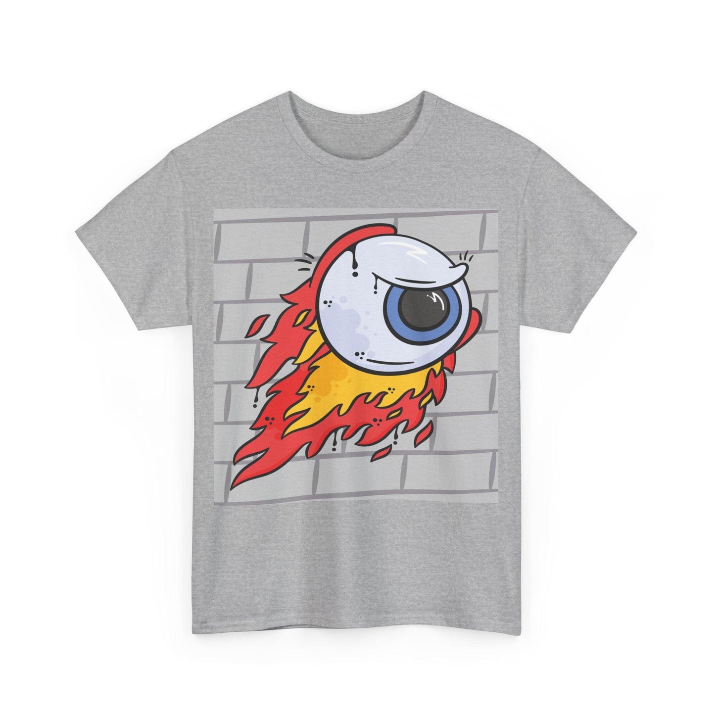 Flaming Eyeball Unisex Heavy Cotton Tee - Lizard Vigilante