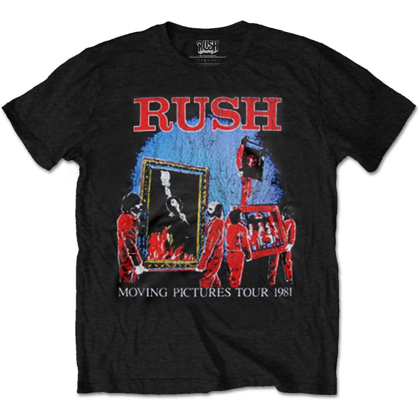 Rush Moving Pictures Tour Fashion graphic printed men's t-shirt, made of 100% pure cotton for comfortable casual wear, featuring eye-catching designs and high-quality short sleeves. - Premium  from Lizard Vigilante - Just $26.99! Shop now at Lizard Vigilante