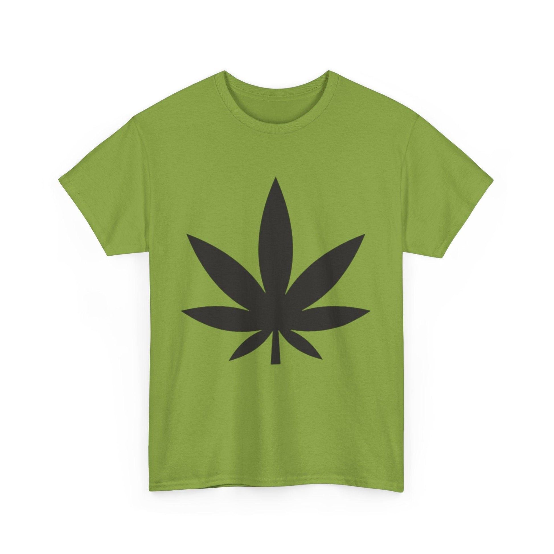 Black Pot Leaf Unisex Heavy Cotton Tee - Lizard Vigilante