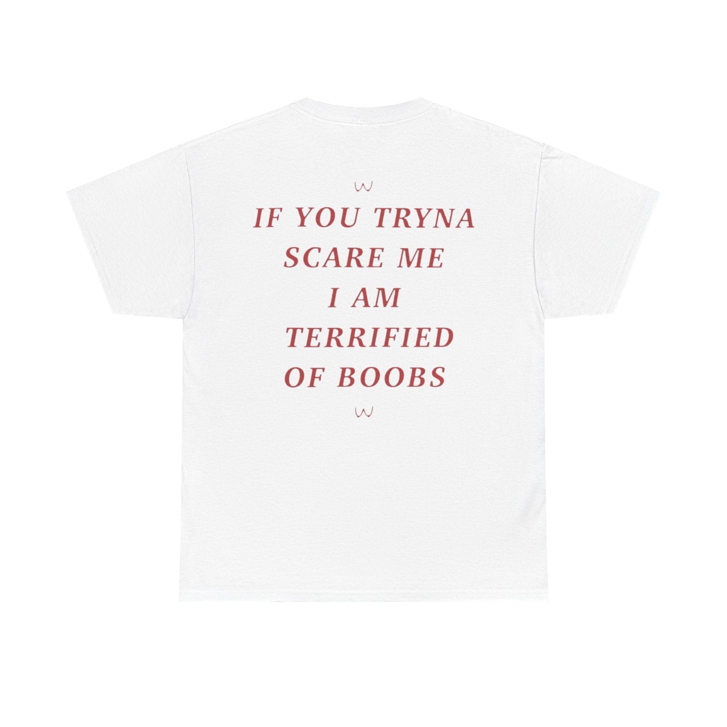 If You Tryna Scare Me I Am Terrified Of Boobs Funny Shirt – Hilarious Graphic Tee for Men & Women