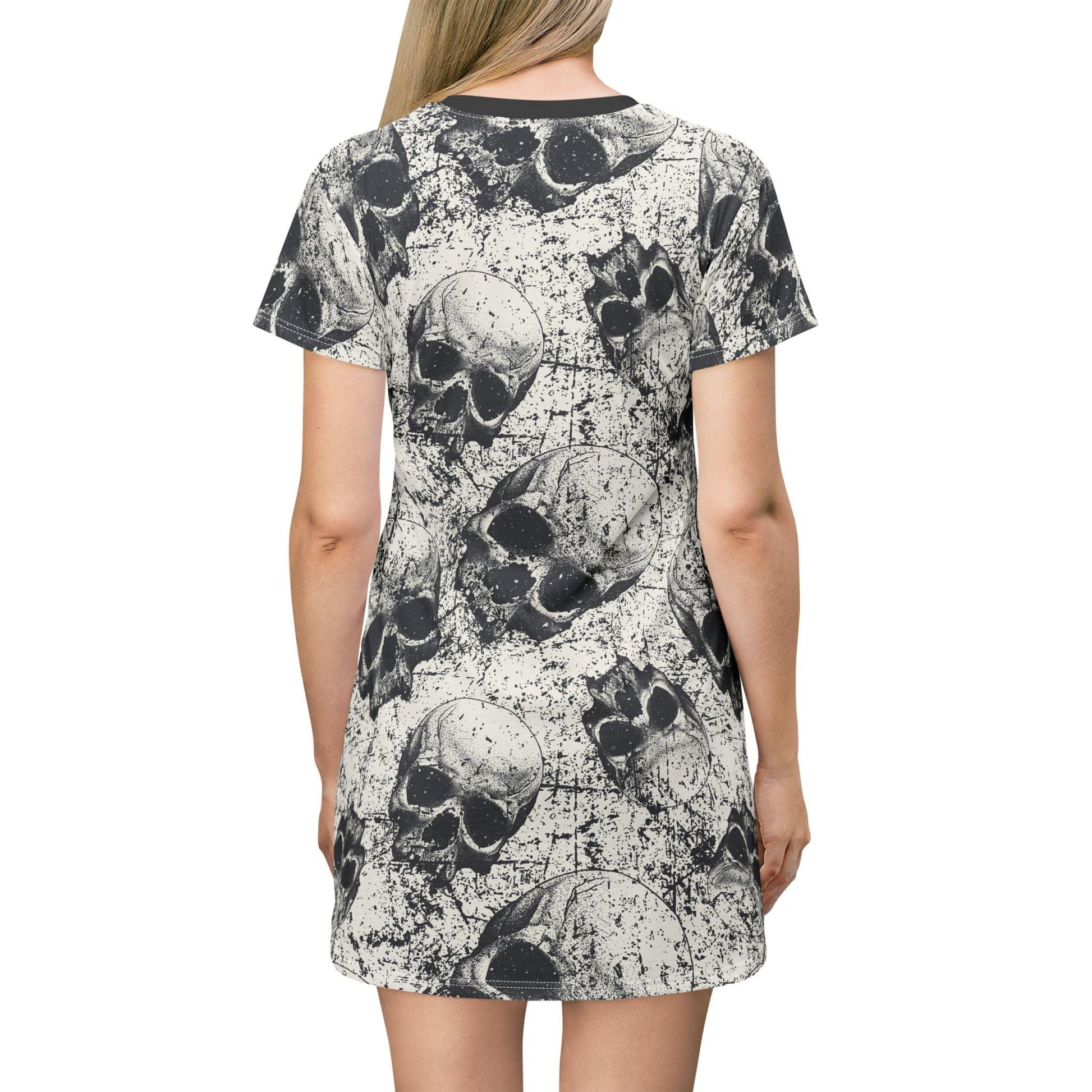 Ancient Skulls T-Shirt Dress - Premium All Over Prints from Printify - Just $47.39! Shop now at Lizard Vigilante