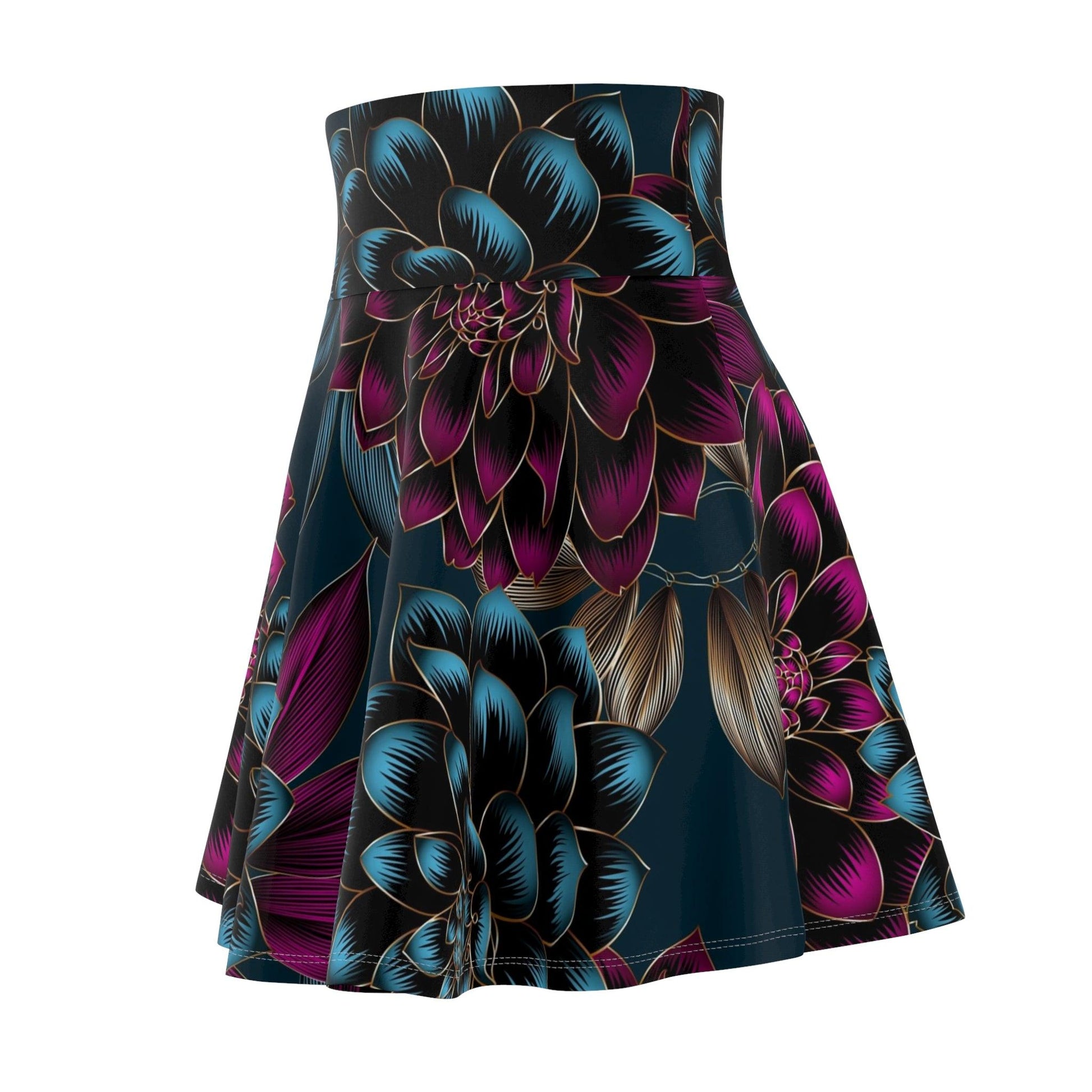 Deep Floral Women's Skater Skirt - Lizard Vigilante