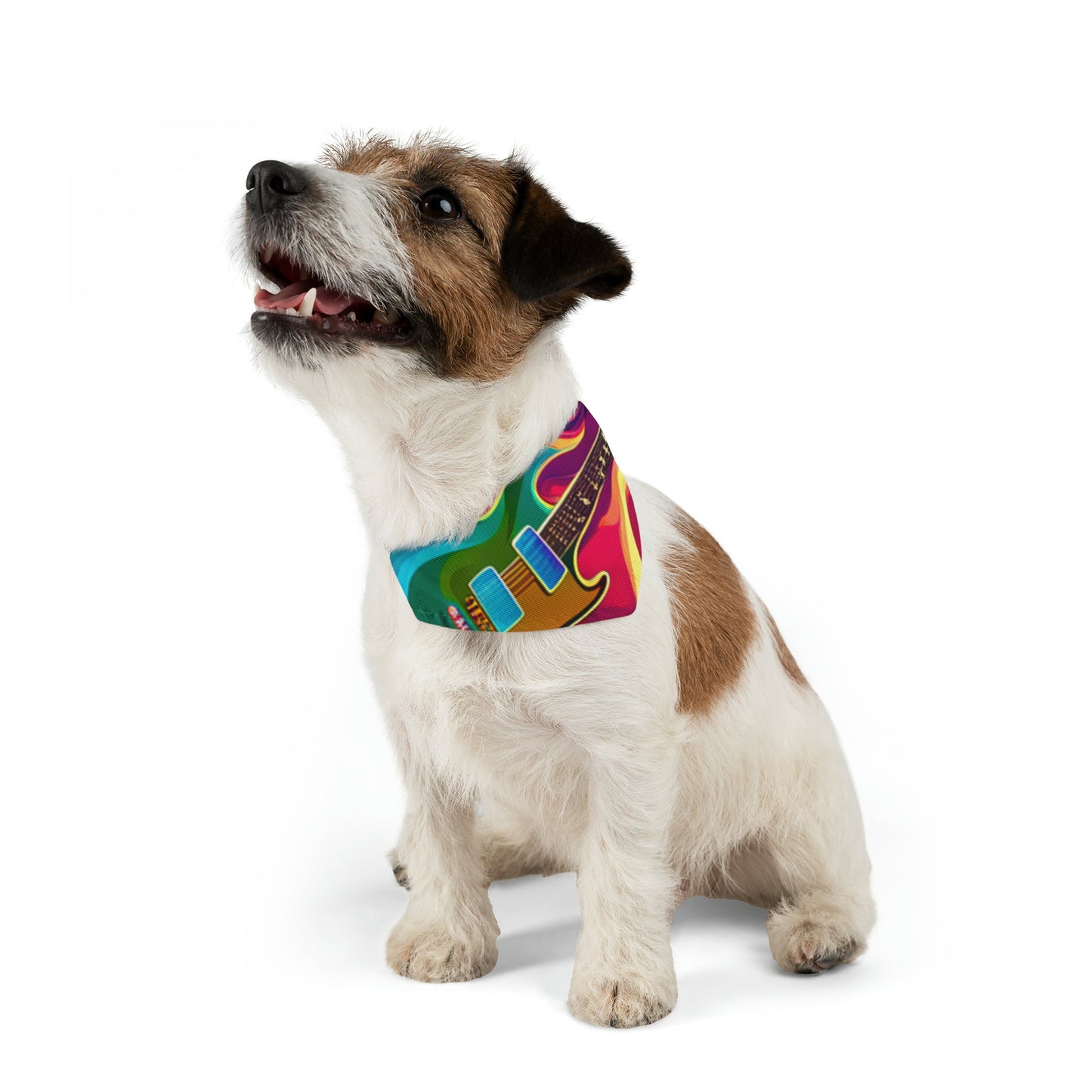 Psychedelic Electric Guitar Pet Bandana Collar - Lizard Vigilante