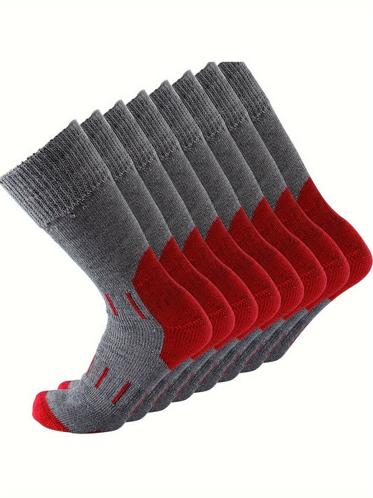 4 Pairs of Premium 79% Merino Wool Athletic Crew Socks for Men - Warm, Breathable, and Moisture-Wicking for Hiking, Running, Climbing - US Sizes 10-13