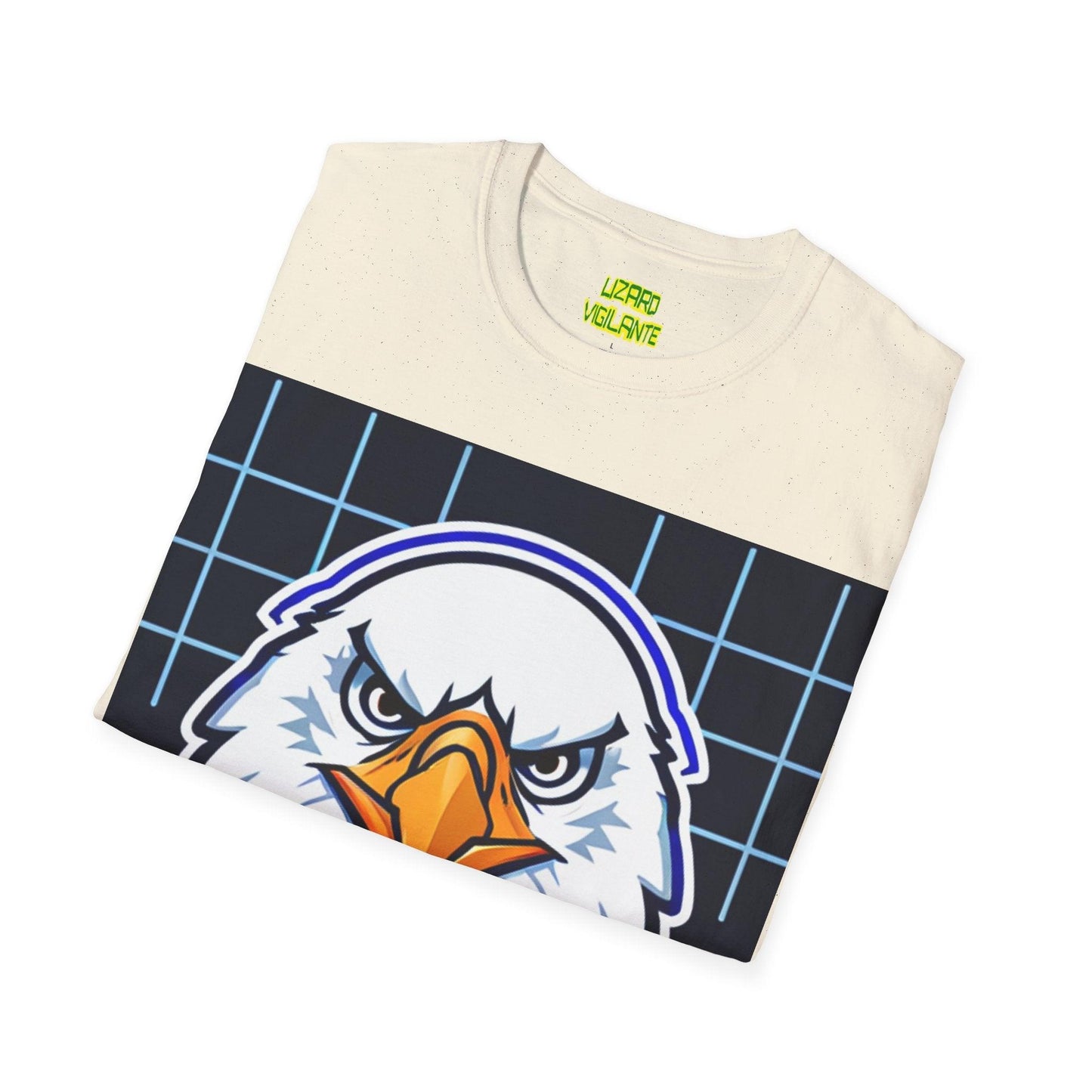 Bald Eagle Grid Graphic Unisex Softstyle T-Shirt - Lizard Vigilante