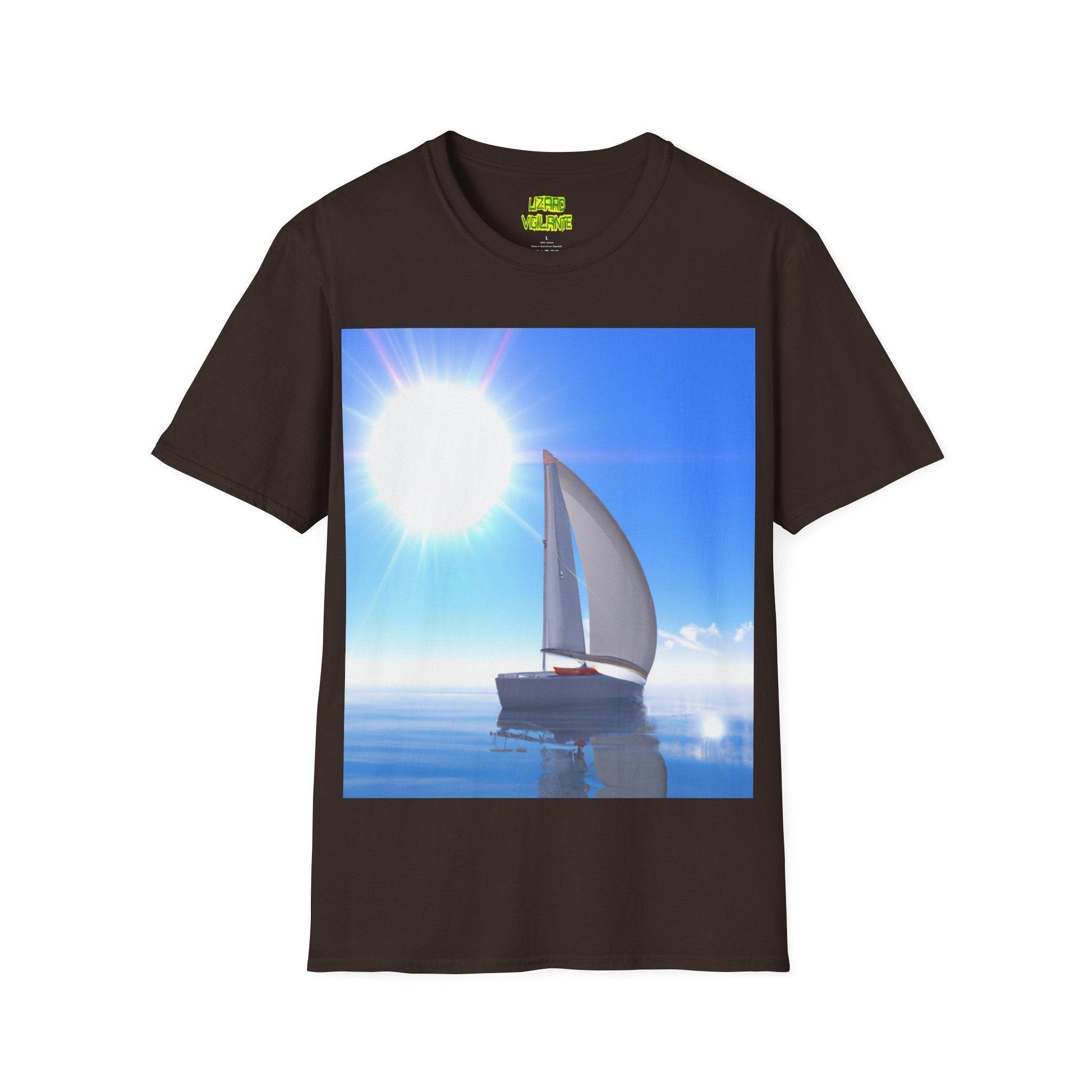 Sailing Boat Horiz Unisex Softstyle T-Shirt - Lizard Vigilante