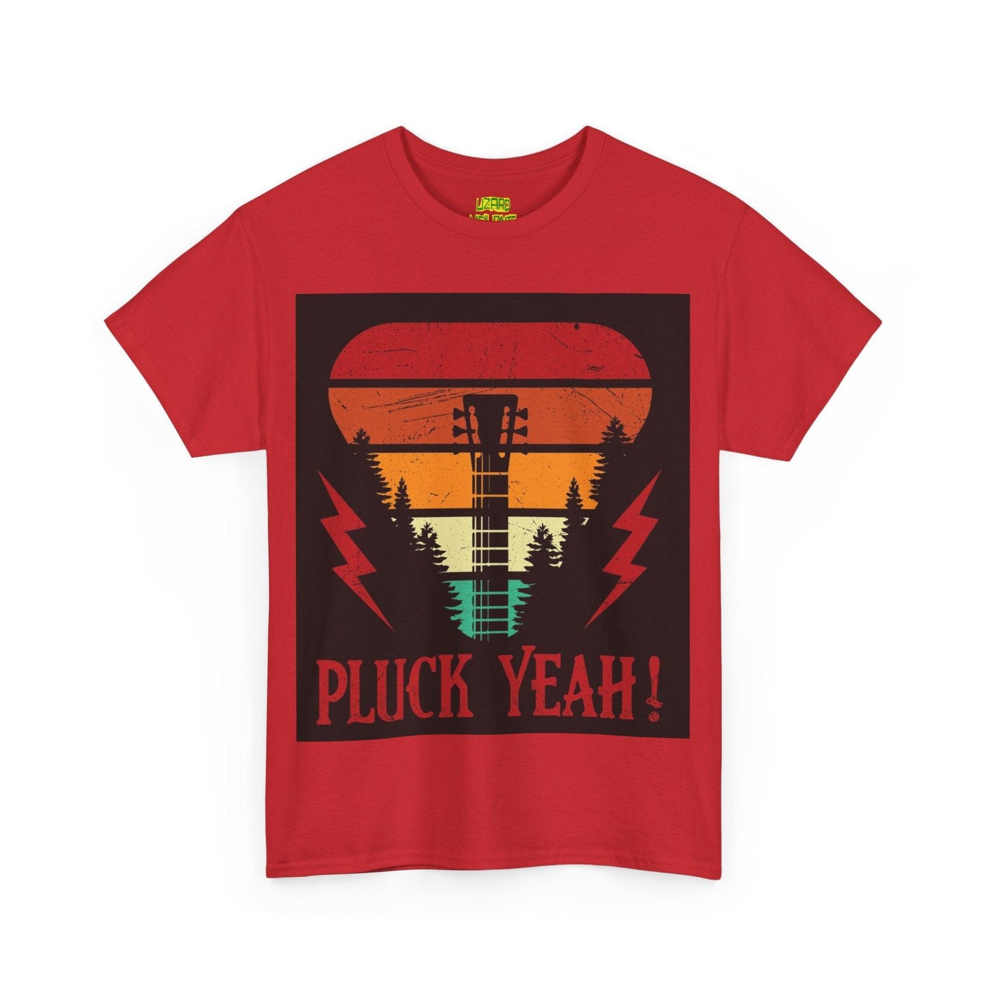 Pluck Yeah! Guitar Neck Unisex Heavy Cotton Tee - Lizard Vigilante