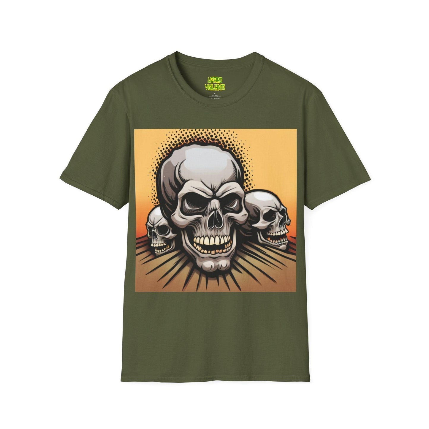 Gray Skulls Unisex Softstyle T-Shirt - Lizard Vigilante