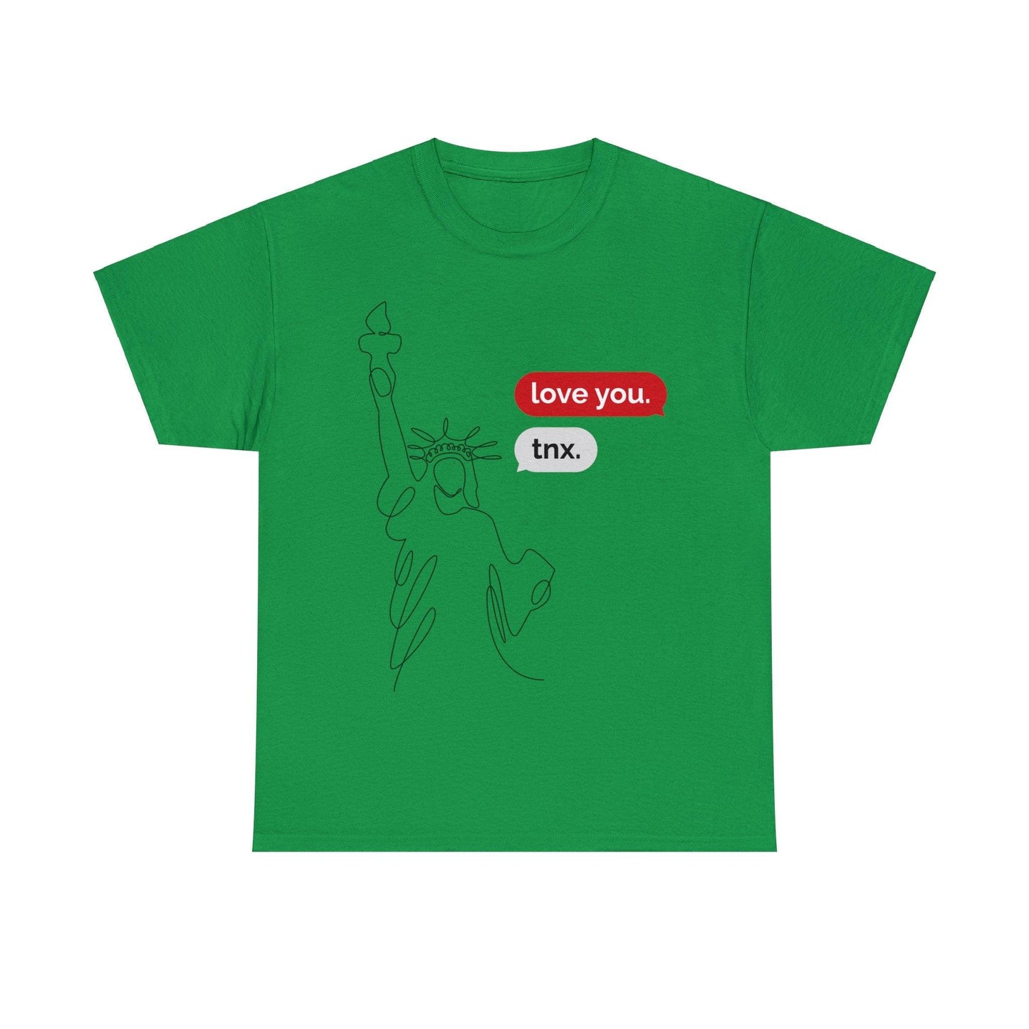 Statue of Liberty Gets a Text Multi Colored Unisex Heavy Cotton Tee - Lizard Vigilante