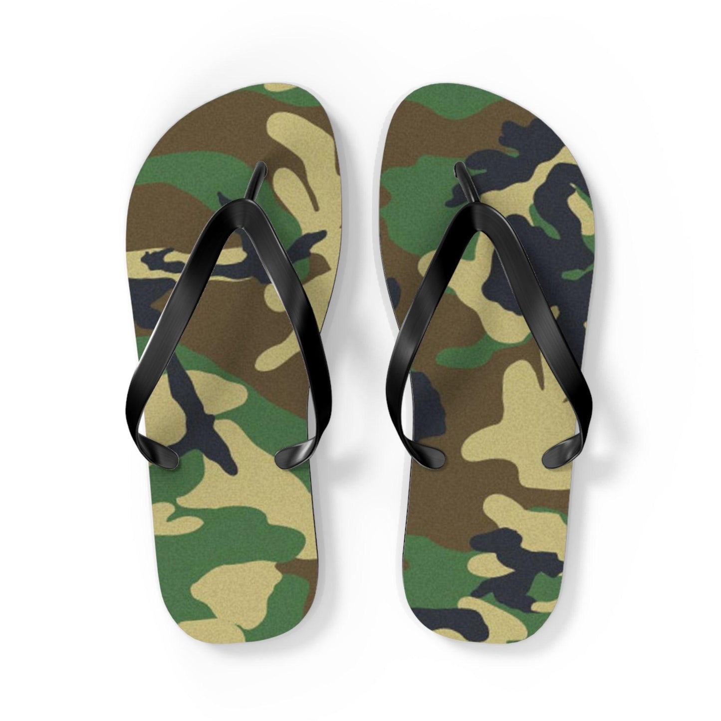 Men's Green Camouflage Flip Flops - Lizard Vigilante