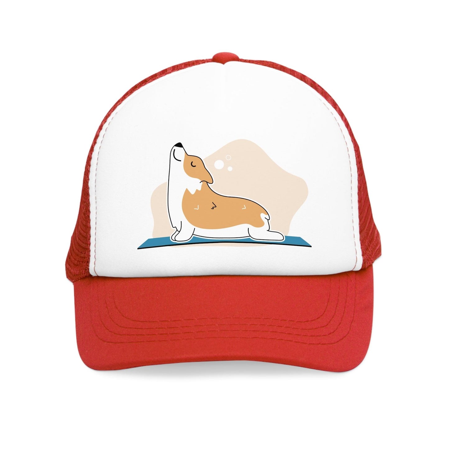 Downward Dog Cartoon Graphic Mesh Cap - Lizard Vigilante