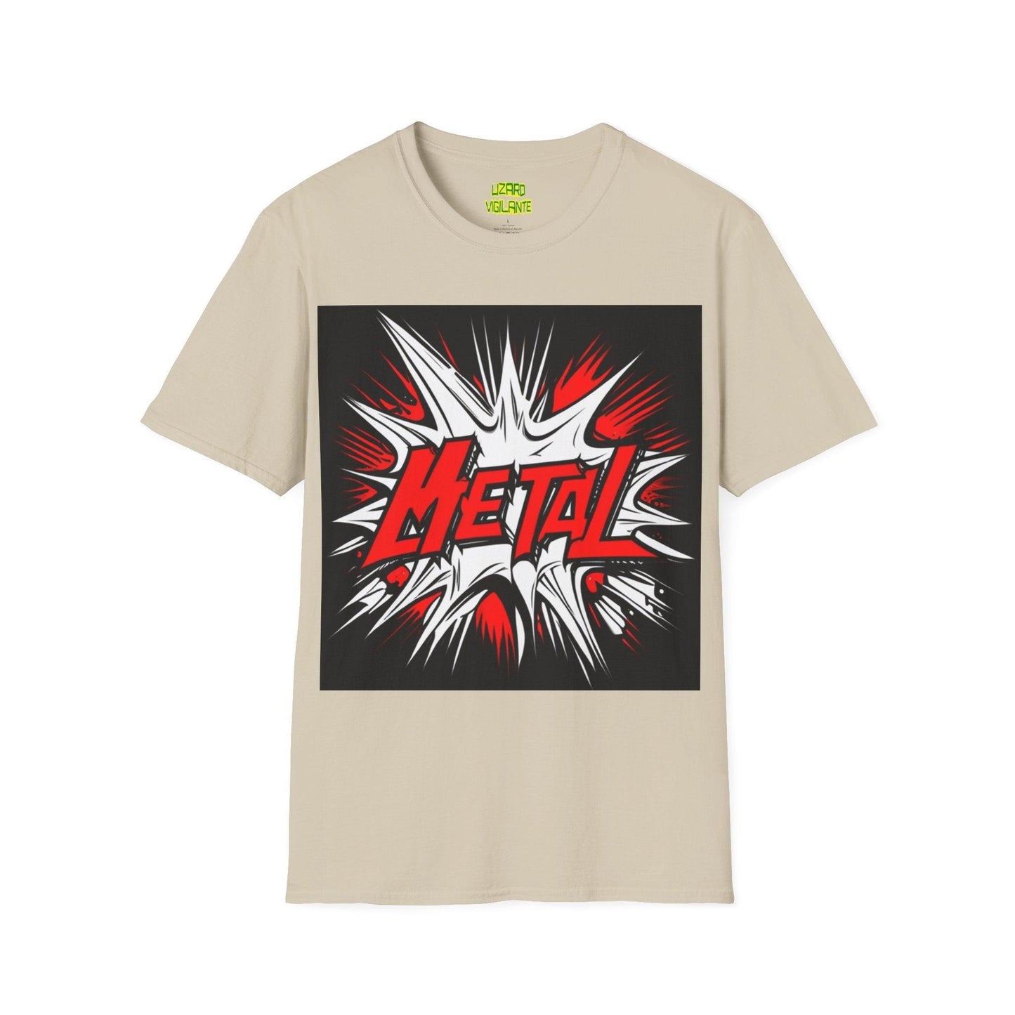 Red METAL Logo Unisex Softstyle T-Shirt - Lizard Vigilante