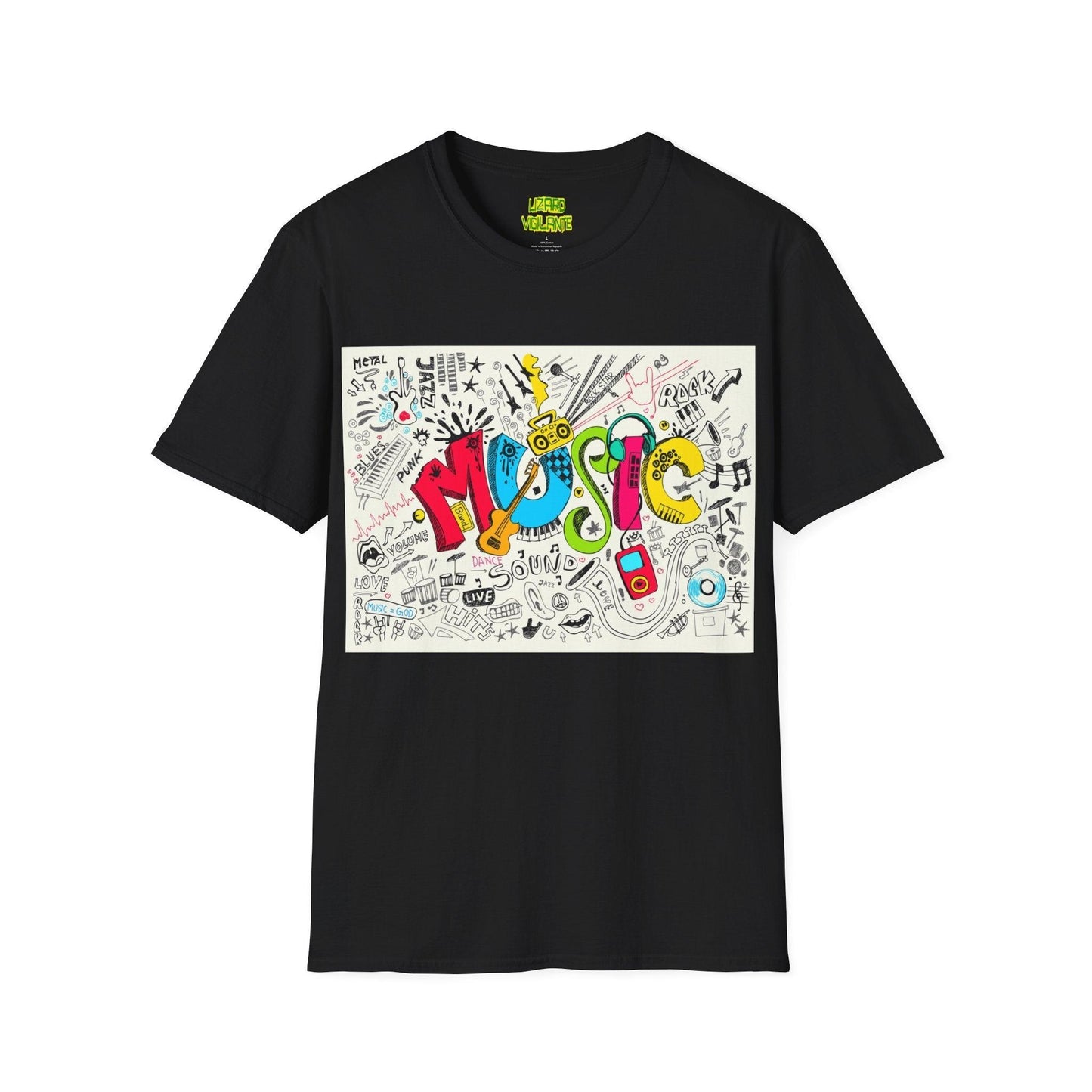 Music Graphic Unisex Softstyle T-Shirt - Lizard Vigilante