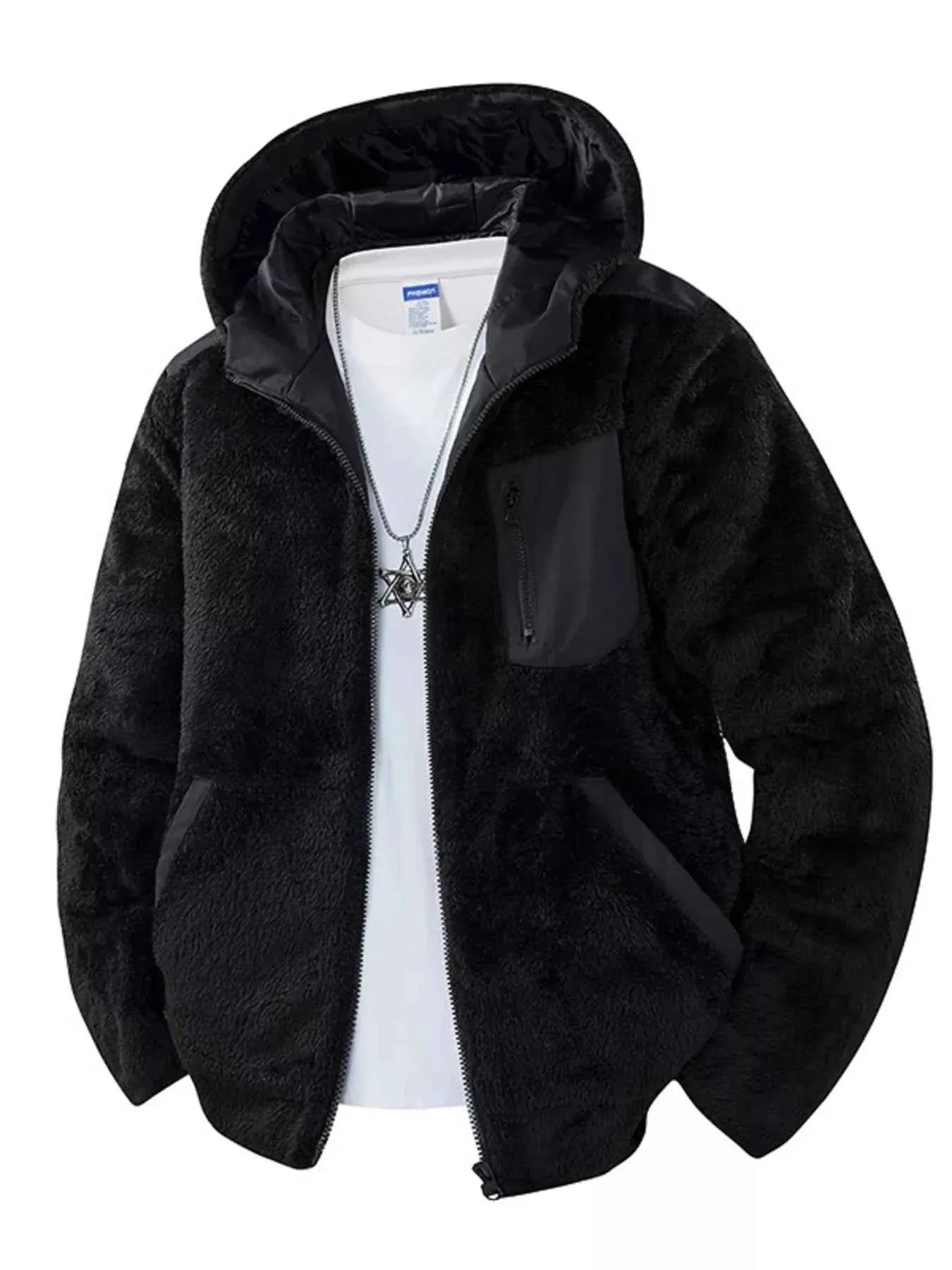 Men's Zip Up Fleece Hooded Jacket