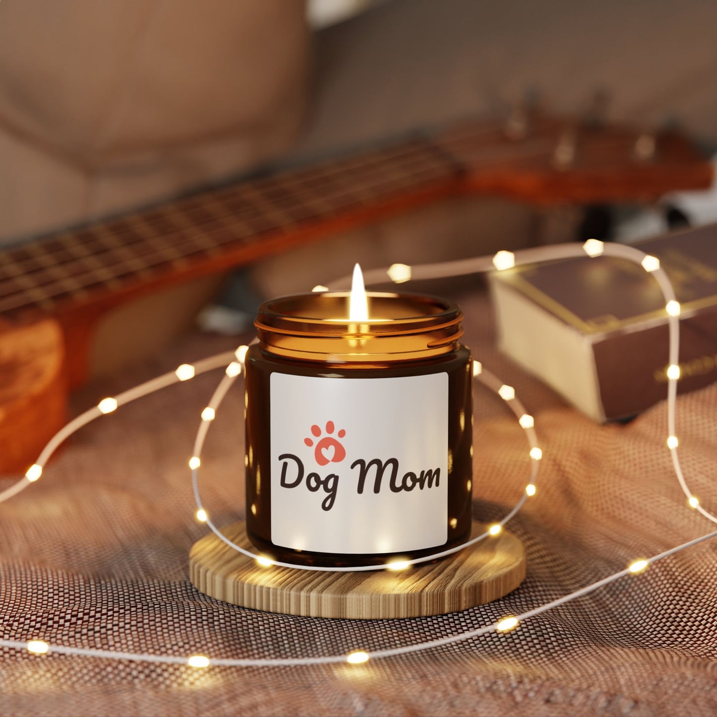 Dog Mom Soy Candle – Scented Amber Jar (Gift for Pet Lovers)