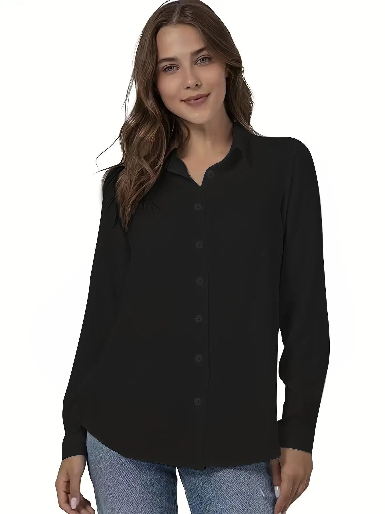 Simple Casual Long-sleeved Shirt, Versatile In All Seasons.