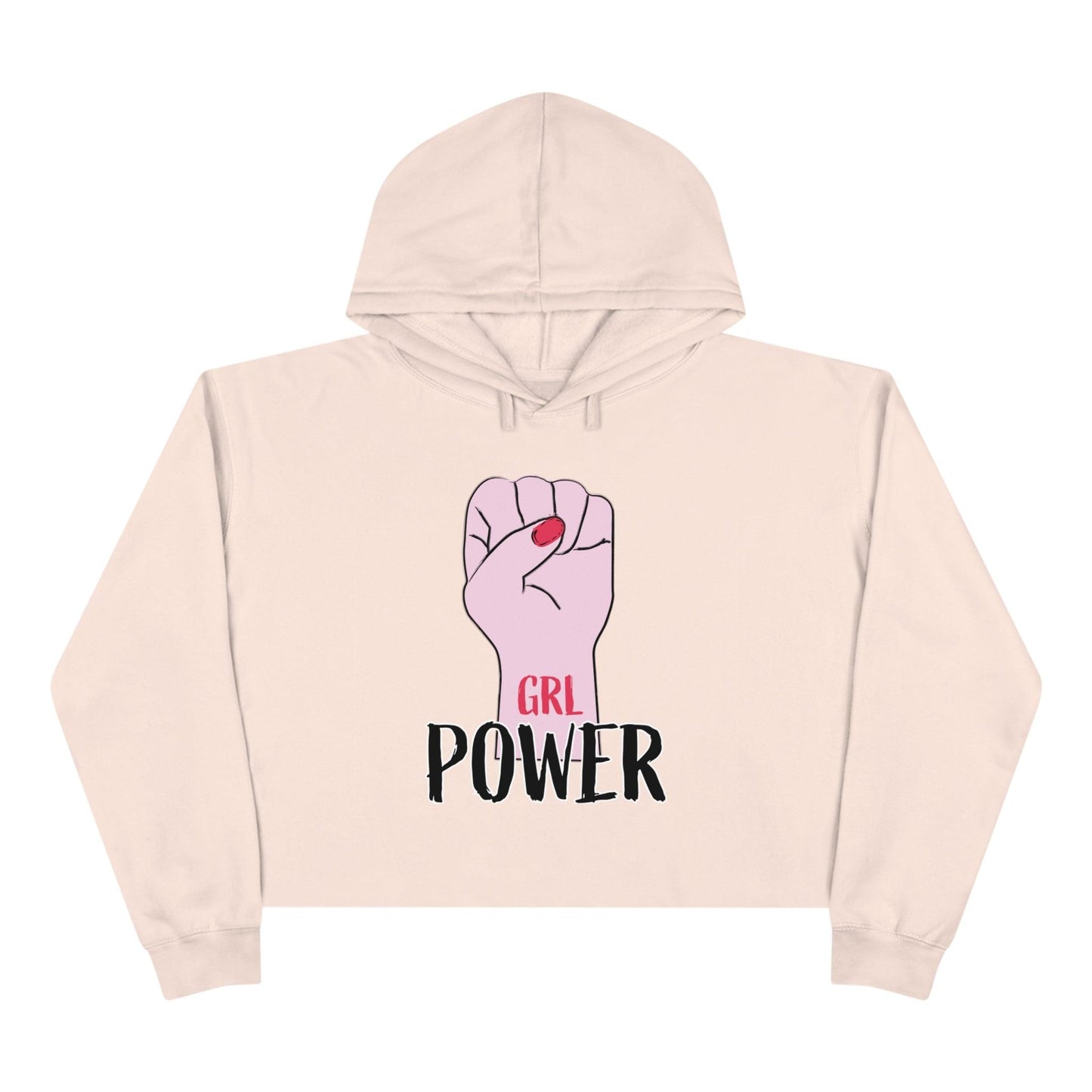 Girl Power Fist Crop Hoodie - Lizard Vigilante