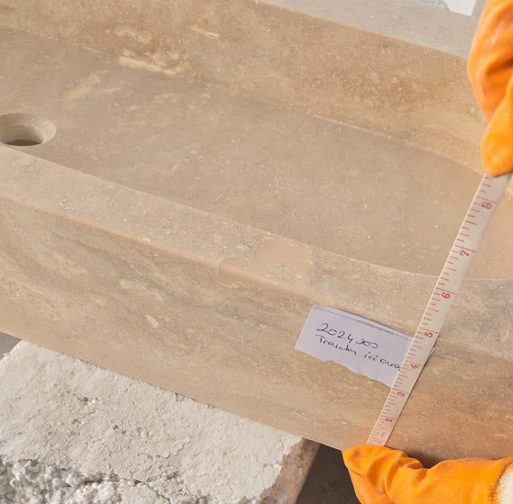 Light Travertine Natural Stone Basin Travertine Above Vanity Bathroom Sink