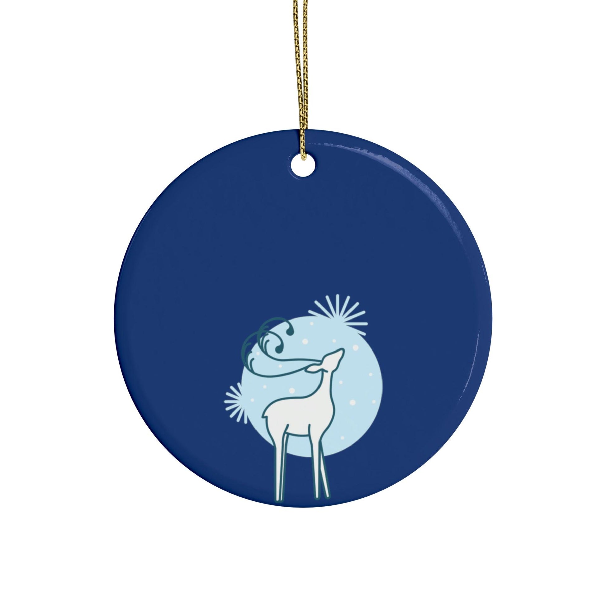 Blue Christmas Tree Reindeer Ceramic Ornaments (1pcs, 5pcs, 10pcs, 20pcs) - Lizard Vigilante