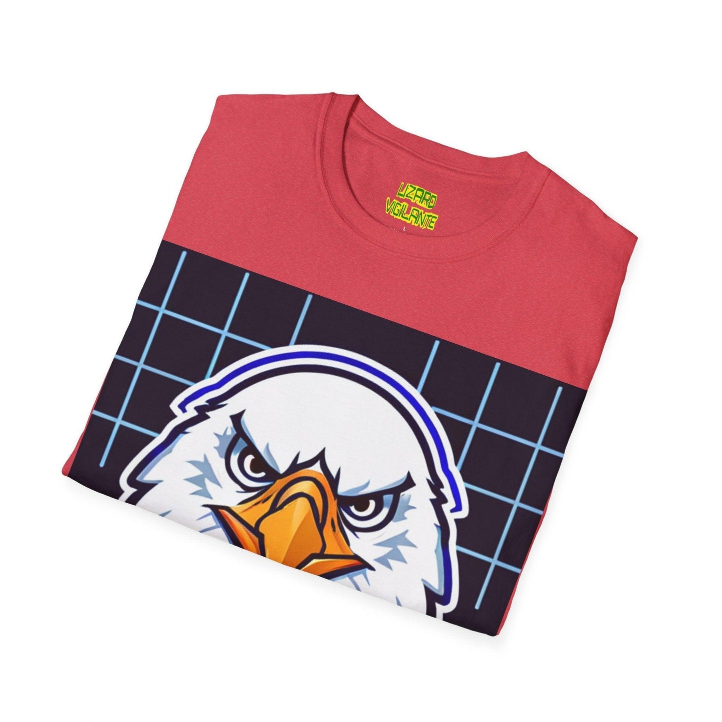 Bald Eagle Grid Graphic Unisex Softstyle T-Shirt - Lizard Vigilante