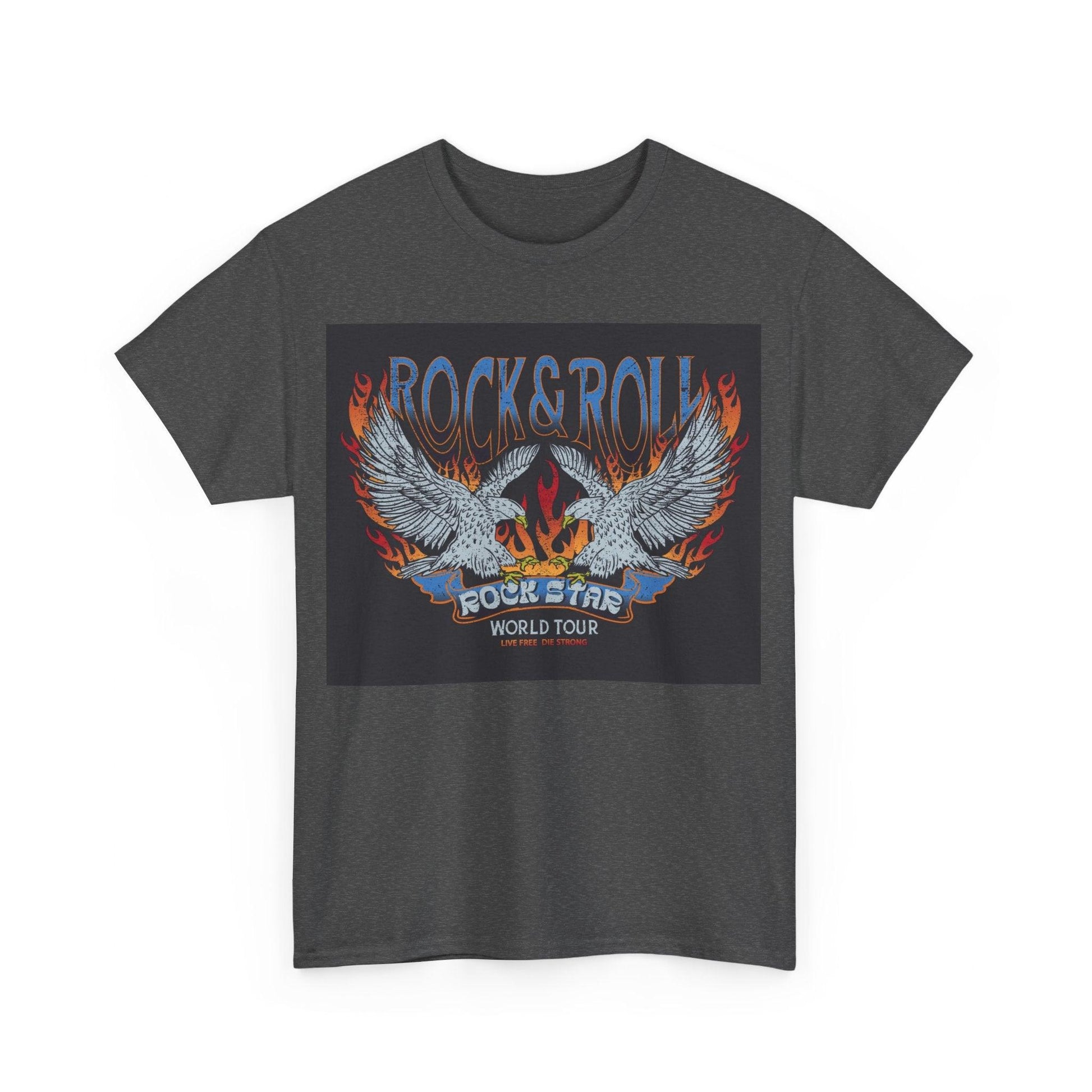 Rock & Roll Rock Star Unisex Heavy Cotton Tee - Premium T-Shirt from Printify - Just $24.06! Shop now at Lizard Vigilante