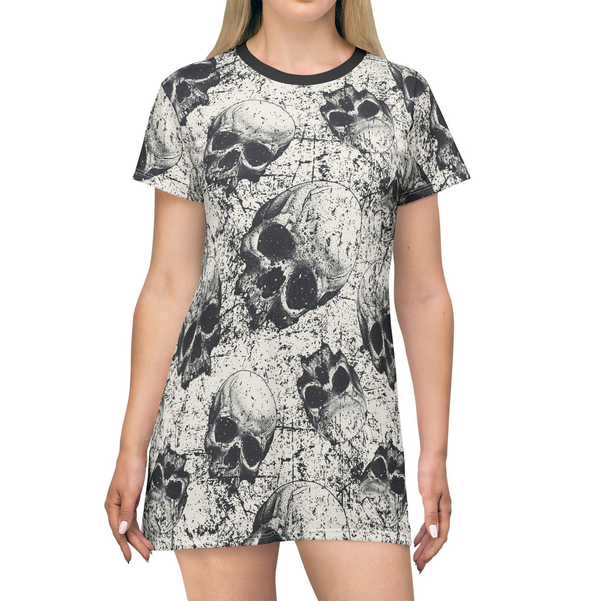 Ancient Skulls T-Shirt Dress - Premium All Over Prints from Printify - Just $47.39! Shop now at Lizard Vigilante